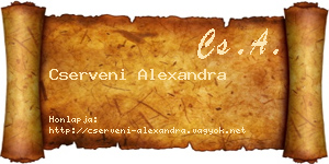 Cserveni Alexandra névjegykártya